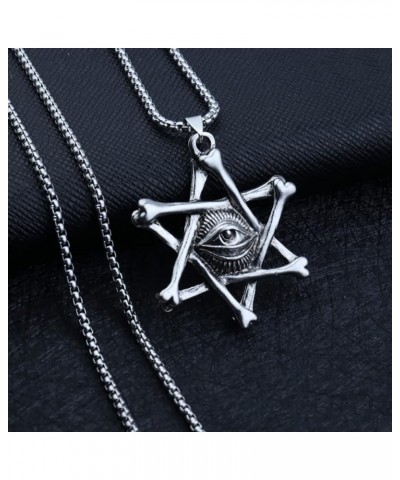 Punk Necklace for Men Boys Women with 23.6" Stainless Steel Box Chiain 43 - Devil's Eye $5.13 Necklaces