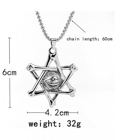 Punk Necklace for Men Boys Women with 23.6" Stainless Steel Box Chiain 43 - Devil's Eye $5.13 Necklaces