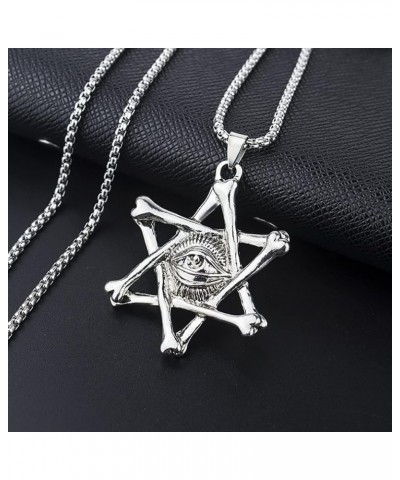 Punk Necklace for Men Boys Women with 23.6" Stainless Steel Box Chiain 43 - Devil's Eye $5.13 Necklaces