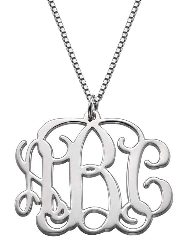 Monogram Necklace Personalized Initial Monogrammed Necklace Custom Name Monogram Pendant Necklace Gift for Women Girls Style3...