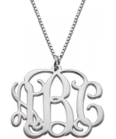 Monogram Necklace Personalized Initial Monogrammed Necklace Custom Name Monogram Pendant Necklace Gift for Women Girls Style3...