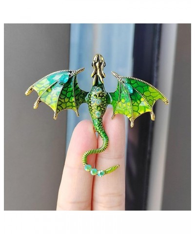 Enamel Dragon Brooch Vintage Punk Dragon Animal Brooch Domineering Flying Dragon Brooch Personality Clothing Hat Bag Accessor...