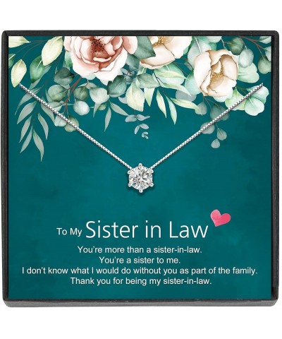 Sterling Silver Cubic Zirconia Necklace Necklace for Women Girls Christmas Mother's Day Gift Sister in Law $15.50 Necklaces