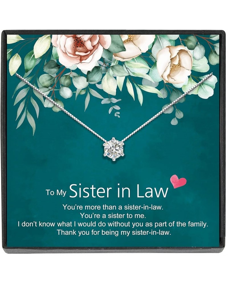 Sterling Silver Cubic Zirconia Necklace Necklace for Women Girls Christmas Mother's Day Gift Sister in Law $15.50 Necklaces