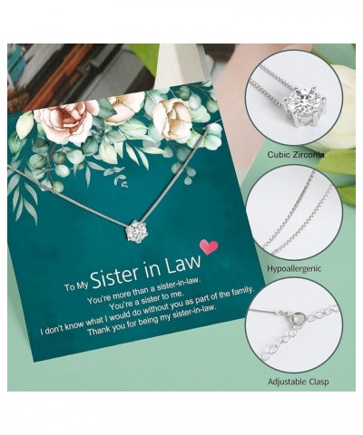 Sterling Silver Cubic Zirconia Necklace Necklace for Women Girls Christmas Mother's Day Gift Sister in Law $15.50 Necklaces