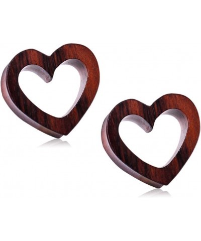 Organic Sono Wood Heart Shaped Tunnel Plug Gauges, Sold as a Pair 8mm (0GA) $11.53 Body Jewelry