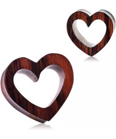 Organic Sono Wood Heart Shaped Tunnel Plug Gauges, Sold as a Pair 8mm (0GA) $11.53 Body Jewelry