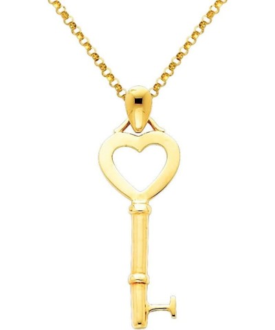 14k Yellow Gold Key to My Heart Pendant with 1.2mm Cable Chain Necklace 18.0 Inches $76.12 Necklaces