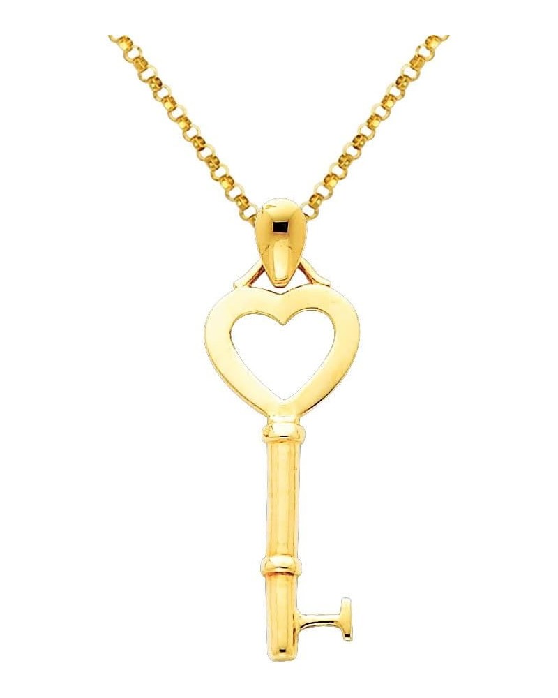 14k Yellow Gold Key to My Heart Pendant with 1.2mm Cable Chain Necklace 18.0 Inches $76.12 Necklaces