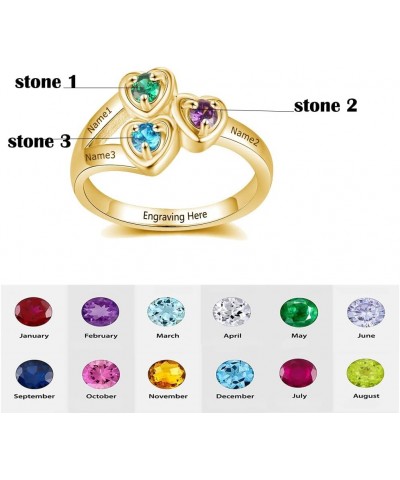 10K 14K 18K Solid Gold Personalized Mother Rings with 1-6 Birthstones Custom Name Ring Jewelry Gifts for Women Girlfriend Mom...