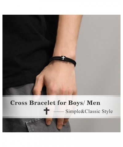 Cross Braided Rope Bracelet for Men Women, Easter Christian Baptism Christmas Valentine's Day Gifts for Couples Son Daughter ...