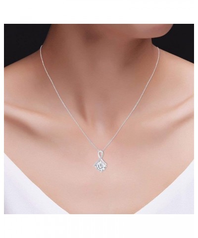 2CT Moissanite Pendant Necklace 18K Gold Plated Silver D Color Ideal Cut Round Shape Lab Created Diamond Necklace for Women w...