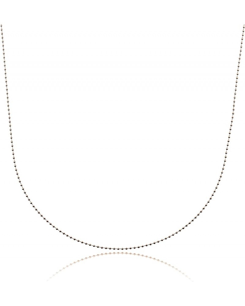 Sterling Silver Chain Necklace In Silver, 14K Gold Plate or Rose Gold Plated 20 Rose Gold Plated Sterling Silver Ball Chain $...