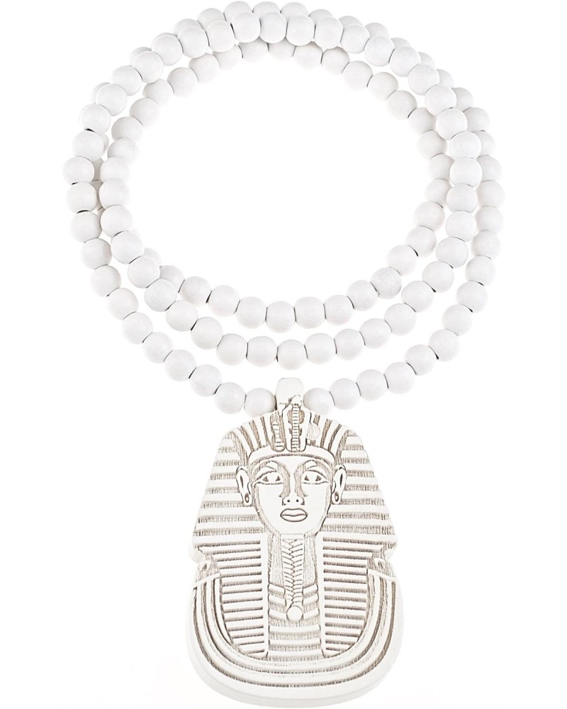 Pharaoh Good Wood White Replica Pendant with 36 Inch Necklace $10.68 Necklaces