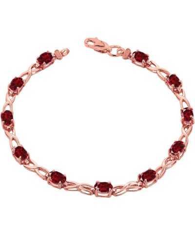 Elegant 14k Rose Gold Personalized Genuine Birthstone Infinity Bracelet 8.5 Inches Garnet $168.09 Bracelets