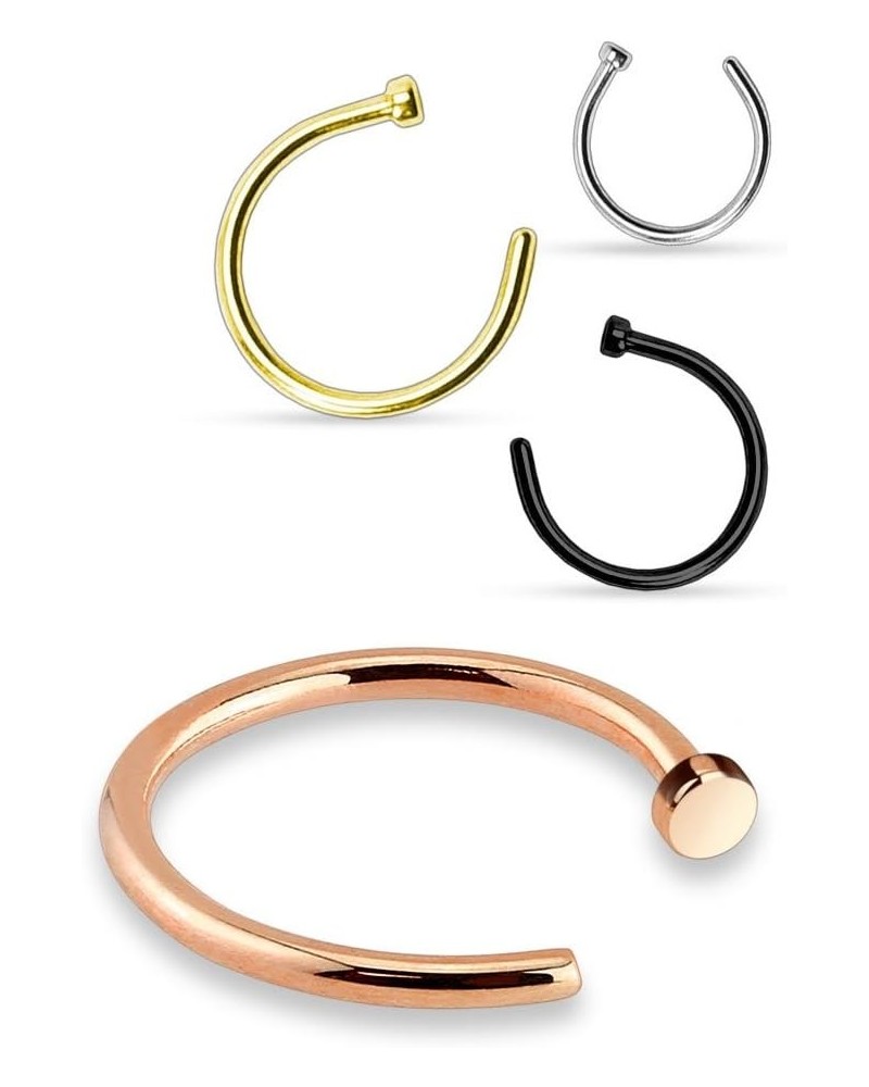 Set of 4 20GA 316L Surgical Steel Nose Hoop Rings 20GA (0.8mm) $9.36 Rings