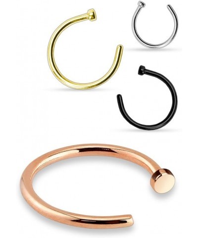 Set of 4 20GA 316L Surgical Steel Nose Hoop Rings 20GA (0.8mm) $9.36 Rings