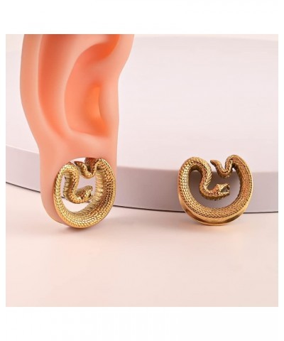 2PCS Ear Gauges Snake Saddle Ear Plugs Tunnels Stainless Steel Hypoallergenic Earrings Body Piercing for Ear Expander 22mm(7/...