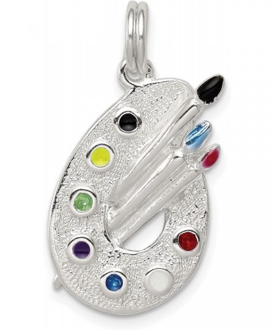 Sterling Silver Enameled Painting Palette Charm (21mm x 14mm) $27.83 Bracelets