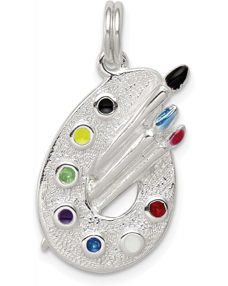 Sterling Silver Enameled Painting Palette Charm (21mm x 14mm) $27.83 Bracelets