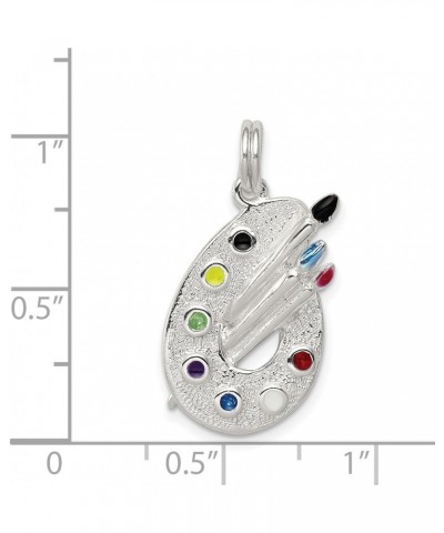 Sterling Silver Enameled Painting Palette Charm (21mm x 14mm) $27.83 Bracelets