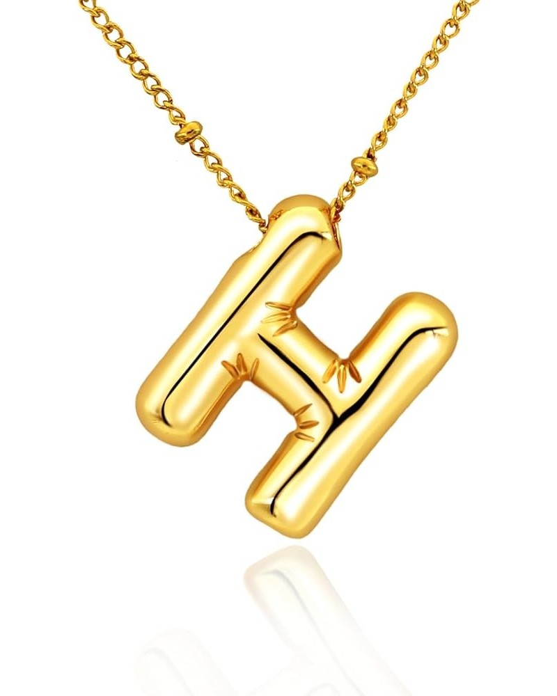 Bubble Initial Necklace Gold Plated Balloon Letter Pendant Trendy Alphabet A-Z Name Jewelry Puff Initials Choker Necklaces Va...