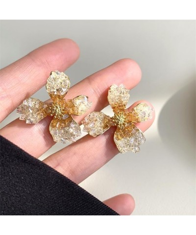 Gold Flower Earrings Large Flower Stud Earrings Flower Statement Earrings Chunky Floral Earrings Women Jewelry Gift C3 $8.24 ...