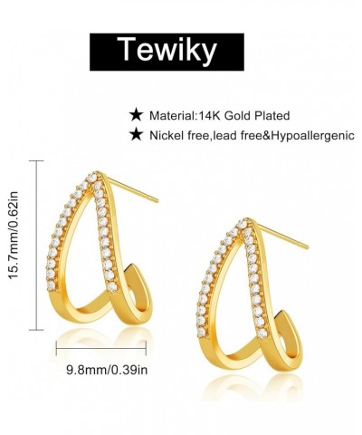 Claw Earrings for Women, 14k Gold Plated/Sterling Silver Claw Earrings Cuff Hypoallergenic Subloom Ear Wrap Piercing Stud Ear...