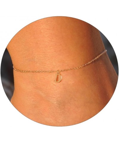 Ankle Bracelets for Women 14K Gold Plated Initial Anklets for Women Teen Girls Dainty Gold Anklets A-Z Initial Ankle Bracelet...