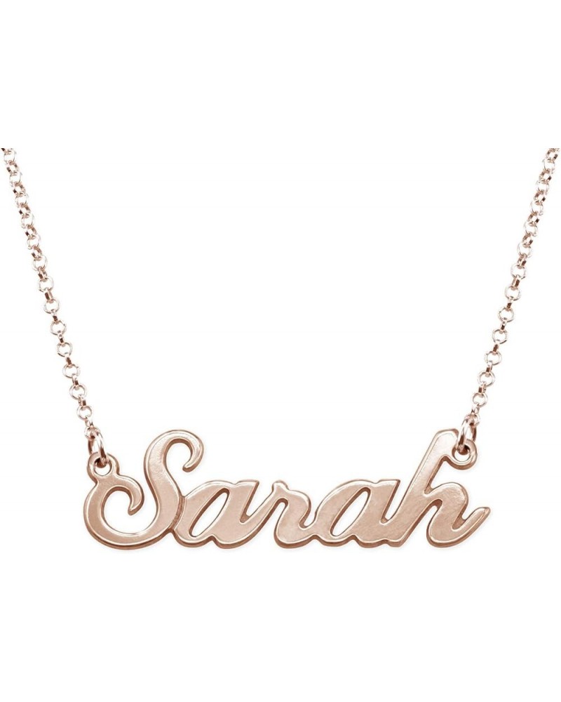 MYKA - Personalized Engraved Name Pendant Necklace - Precious Metals: Sterling Silver 925, Rose Gold & Gold Plating - Namepla...