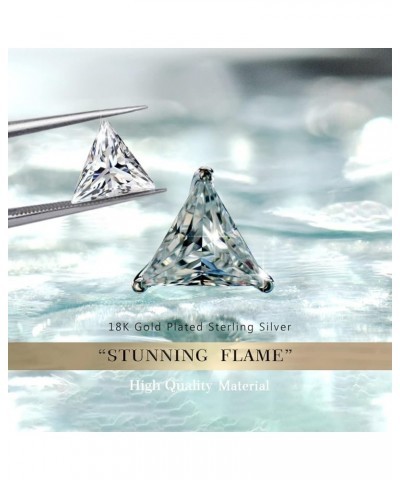 STUNNING FLAME" Trillion-cut/Cushion-cut/Emerald-cut/Marquise-cut ... 18K White Gold Plated Sterling Silver Cubic Zirconia Si...