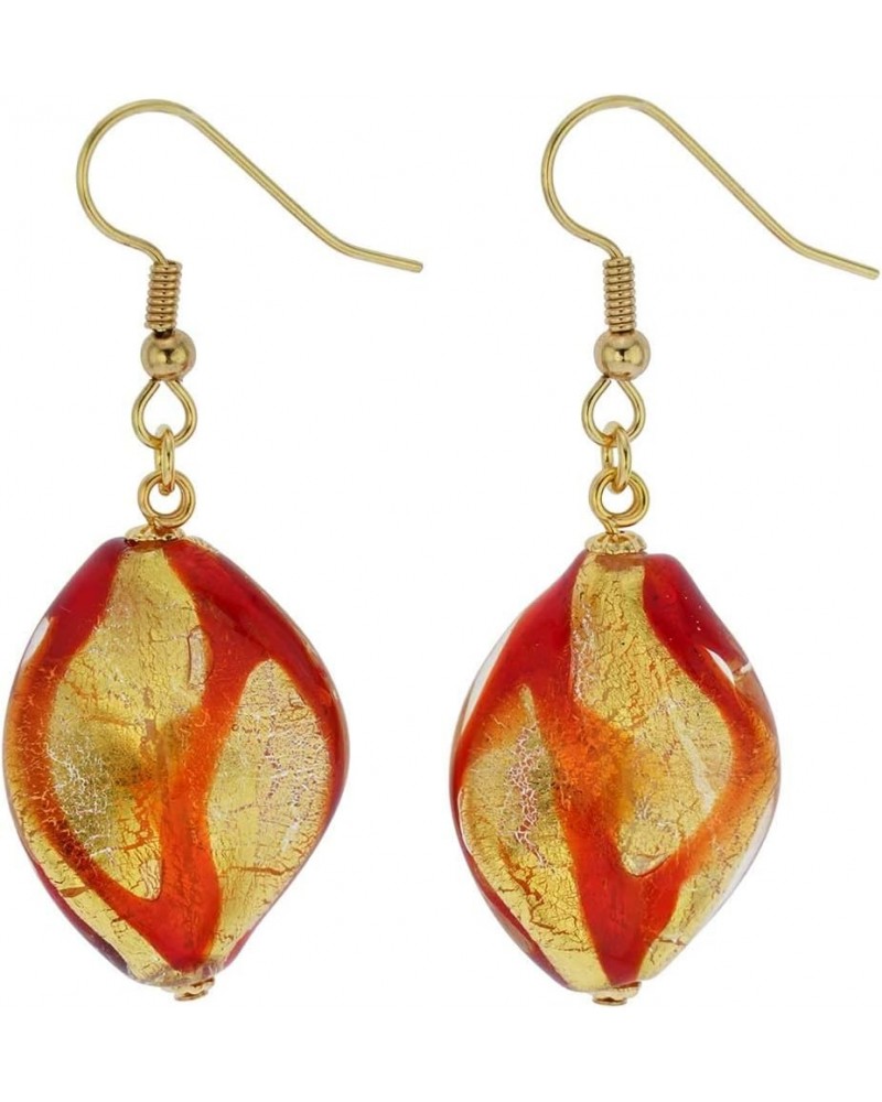 GlassOfVenice Murano Glass Royal Red Spiral Earrings $30.77 Earrings