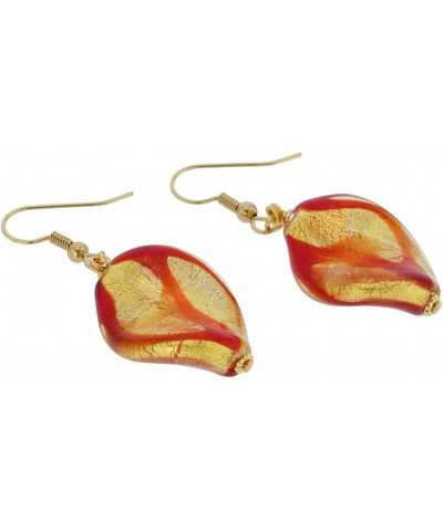 GlassOfVenice Murano Glass Royal Red Spiral Earrings $30.77 Earrings