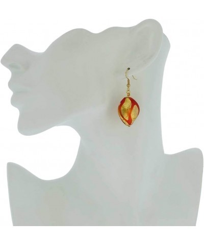 GlassOfVenice Murano Glass Royal Red Spiral Earrings $30.77 Earrings