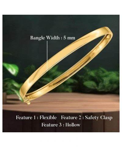 Solid 14k Yellow Gold Flexible Bangle Bracelet for Women $329.98 Bracelets