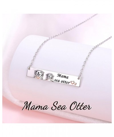 Mother Daughter Necklace Sterling Silver Sea Turtles/Bunny Rabbits/Axolotl/Otter/Llama Cute Animal Mother Child Necklace Turt...