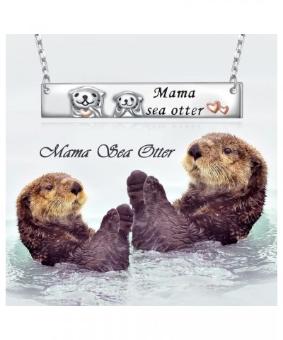 Mother Daughter Necklace Sterling Silver Sea Turtles/Bunny Rabbits/Axolotl/Otter/Llama Cute Animal Mother Child Necklace Turt...