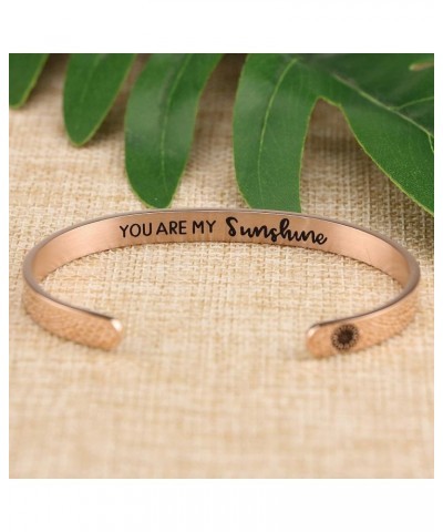 Bracelets for Women Inspirational Rose Gold Cuff Bangle Bracelet for Men Teen Girls Stainless Steel Jewelry Christmas Birthda...