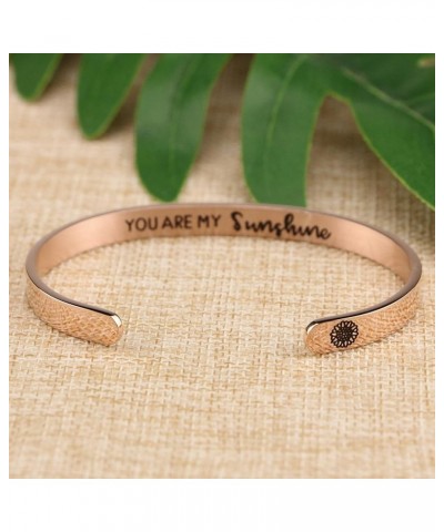 Bracelets for Women Inspirational Rose Gold Cuff Bangle Bracelet for Men Teen Girls Stainless Steel Jewelry Christmas Birthda...