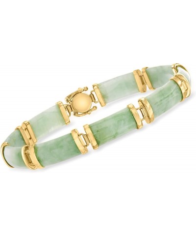 Jade Good Fortune Bracelet in 18kt Gold Over Sterling 8.5 Inches $44.64 Bracelets