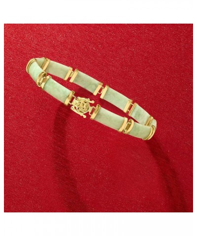 Jade Good Fortune Bracelet in 18kt Gold Over Sterling 8.5 Inches $44.64 Bracelets