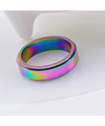 SHNIAN Titanium Steel Colourful Fashion Ring Motivational Band Stress Relief for Women Men Anxiety Relief Inspirational Rotat...