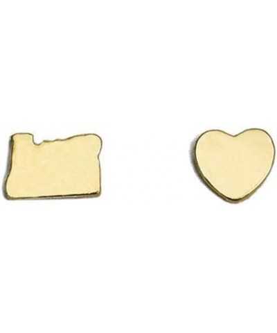 14K Gold Dipped State Love Earrings Oregon $8.39 Earrings