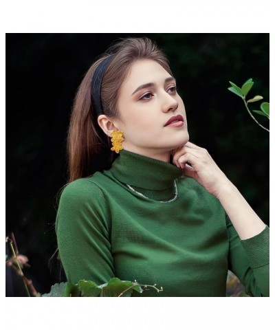 Gold Earrings for Women Teen Fashion Statement Jewelry Gift for Her Ginkgo Leaf Fan-shaped Gold-Flower $9.17 Earrings