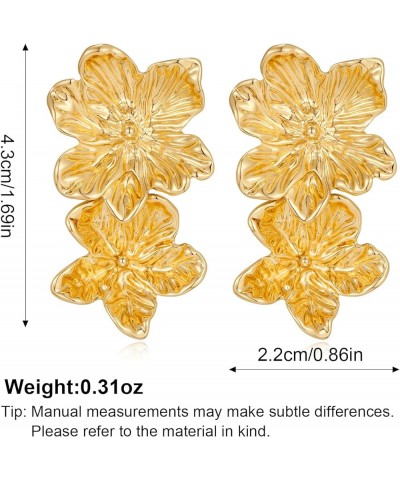 Gold Earrings for Women Teen Fashion Statement Jewelry Gift for Her Ginkgo Leaf Fan-shaped Gold-Flower $9.17 Earrings