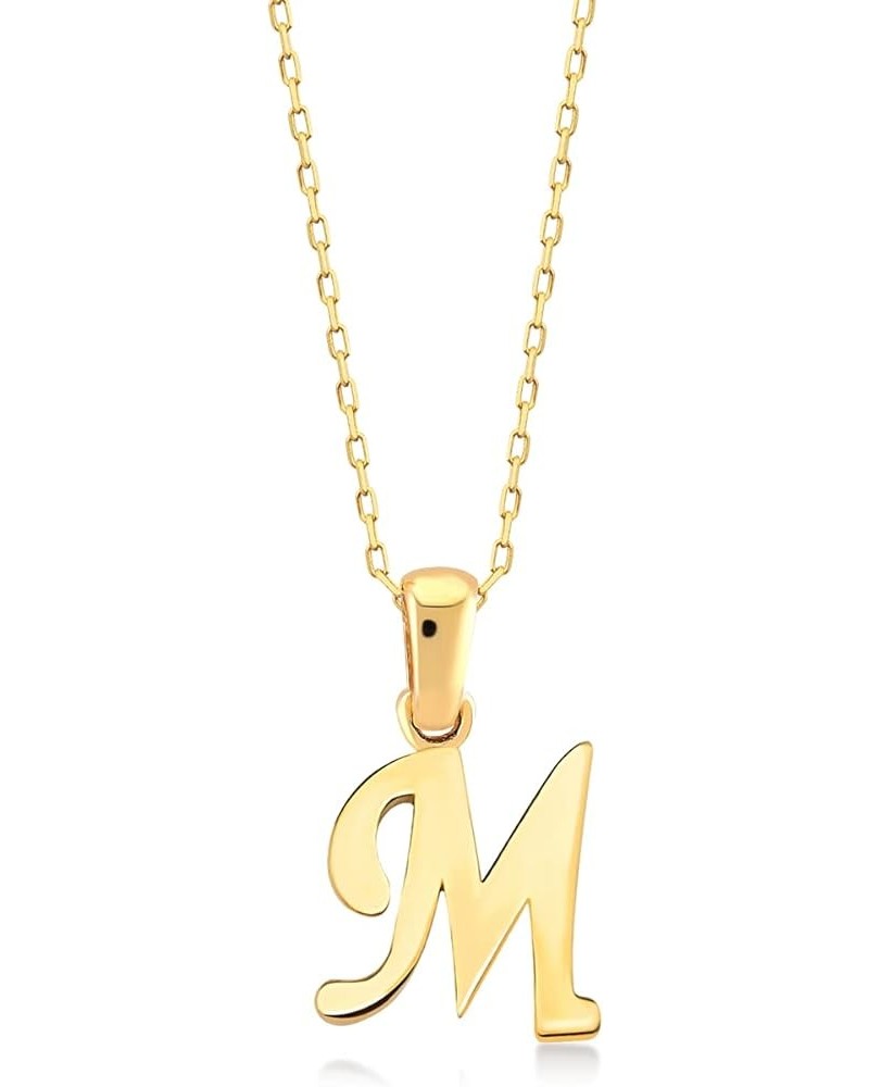 14K Solid Gold Custom Script Initial Necklace | 14 Gold Letter Pendant Necklace for Women, A-Z, All Letters, 18 M $70.98 Neck...