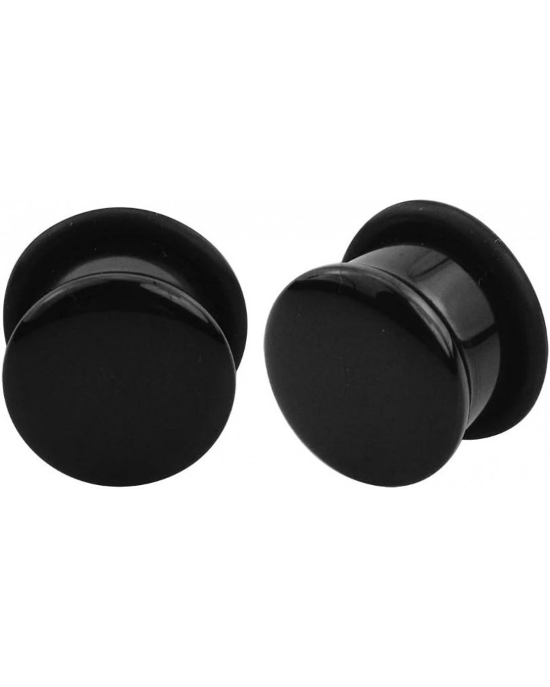 Pairs of Black Glass Single Flare Plugs Sizes 2GA-13/16 E586BK 11/16 Inch(18mm) $10.22 Body Jewelry