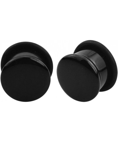 Pairs of Black Glass Single Flare Plugs Sizes 2GA-13/16 E586BK 11/16 Inch(18mm) $10.22 Body Jewelry