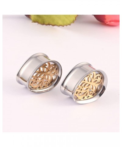 2 PCS 6mm-25mm Fashion 316 Stainless Steel Beautiful Ear Plugs Tunnels Gauges Stretcher Piercing Body Jewelry 19mm(3/4") Silv...