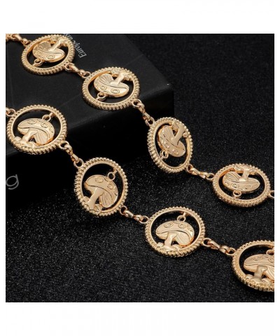 Metal Waist Chain for Women Chunky Belly Link Chain Belt for Dresses Circular Gold S: Length 105cm/41.3in $11.69 Body Jewelry